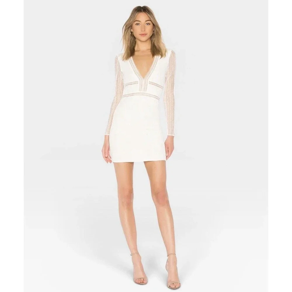 white lace mini dress revolve Norah Ruffle Lace Mini Dress